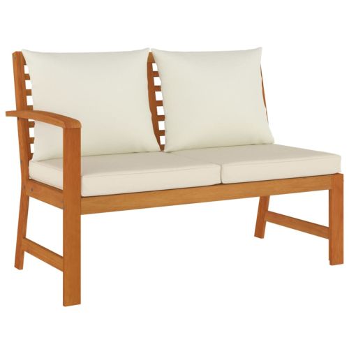 Градински трапезен комплект 5 части с възглавници акация масив