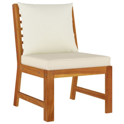 Градински трапезен комплект 5 части с възглавници акация масив