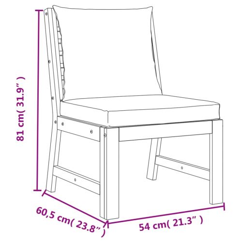Градински трапезен комплект 5 части с възглавници акация масив