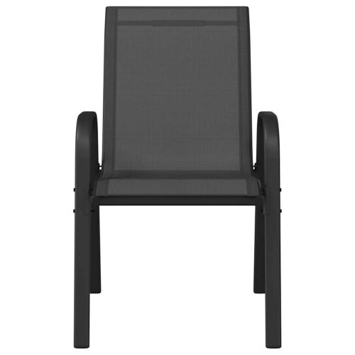 Стифиращи градински столове, 2 бр, черни, тъкан textilene