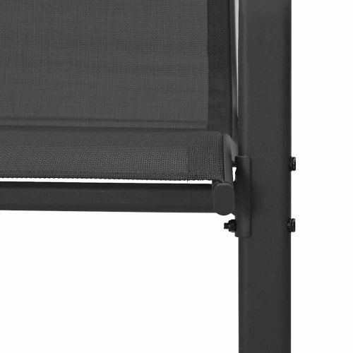 Стифиращи градински столове, 2 бр, черни, тъкан textilene