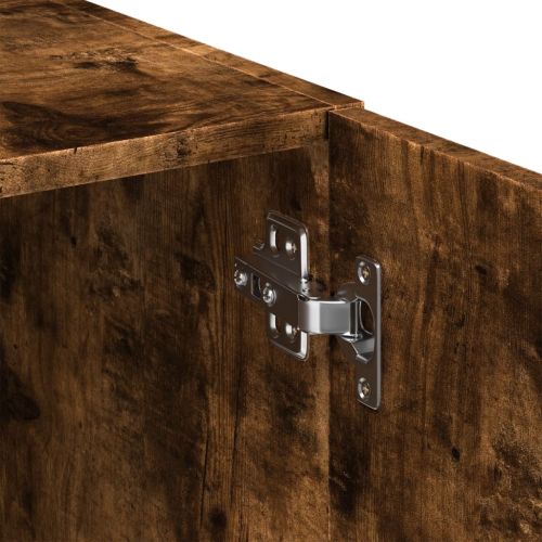 Висок шкаф, опушен дъб, 80x42,5x249 см, инженерно дърво