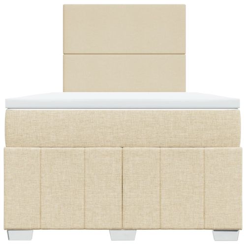 Боксспринг легло с матрак, кремаво, 120x200 см, плат