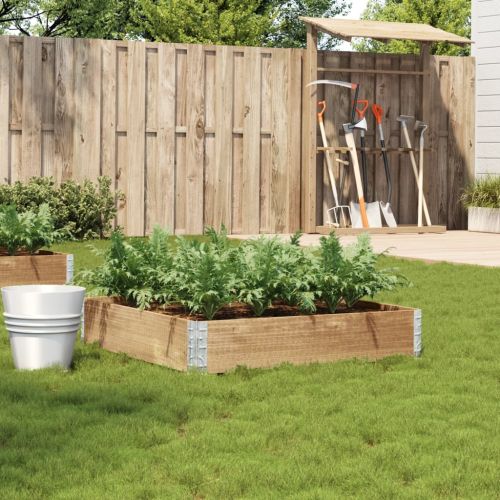 Градинска кашпа 100x100 см борова дървесина масив