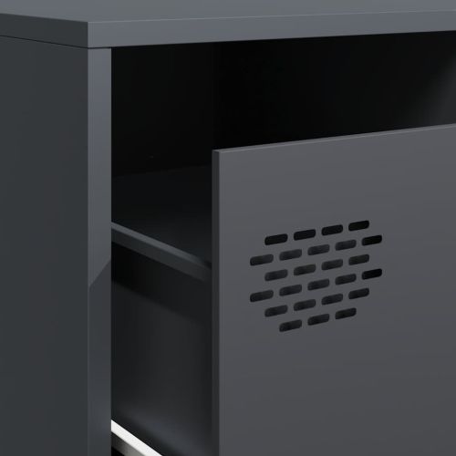 ТВ шкаф, антрацит, 202x39x43,5 см, студеновалцувана стомана