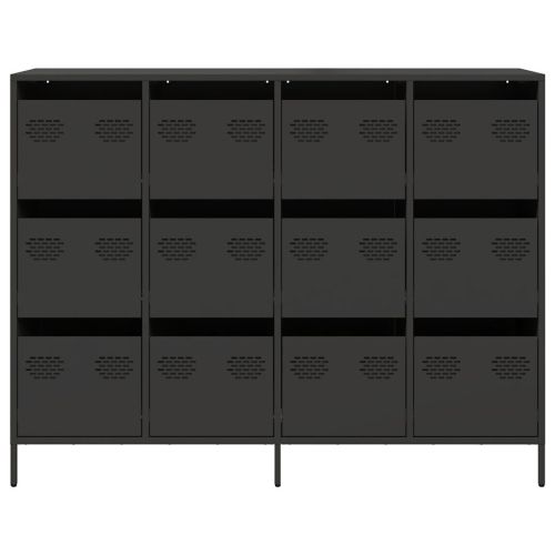 Бюфет, черен, 135x39x103,5 см, студеновалцувана стомана