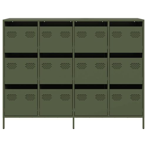 Бюфет маслиненозелен 135x39x103,5 см студеновалцувана стомана