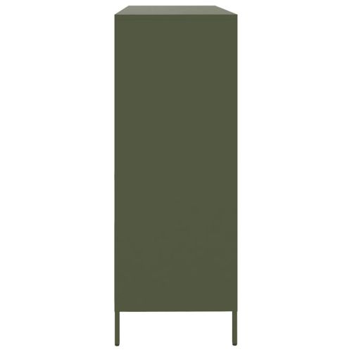 Бюфет маслиненозелен 135x39x103,5 см студеновалцувана стомана
