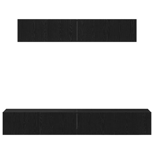 Комплект ТВ шкаф Монтиране на стена Черния дъб Инженерно дърво