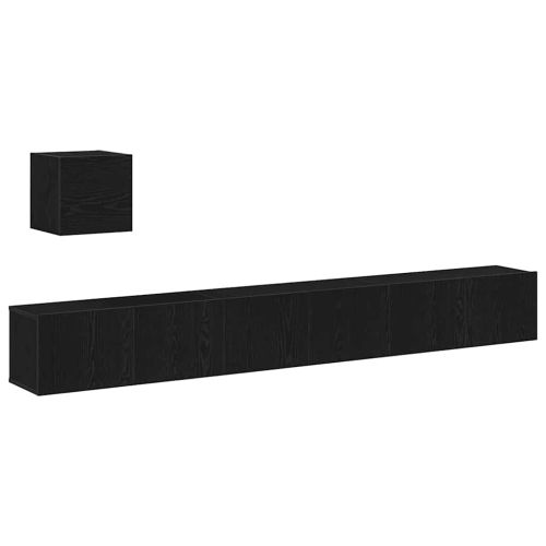 Комплект ТВ шкаф Монтиране на стена Черния дъб Инженерно дърво