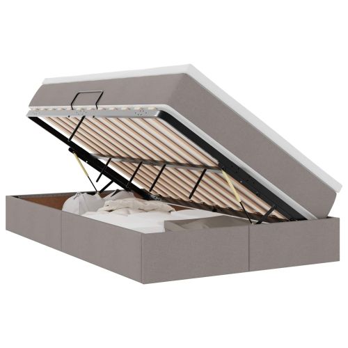 Легло с място за съхранение и матрак Таупе 120 x 190 cm