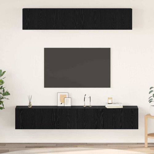 Комплект ТВ шкаф 5 pcs Черния дъб Инженерно дърво