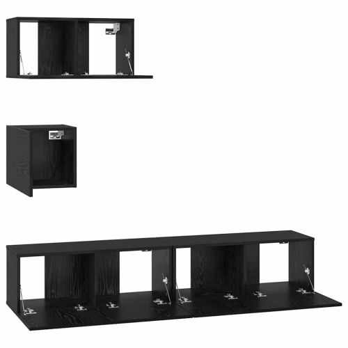 Комплект ТВ шкаф 4 pcs Черния дъб Инженерно дърво