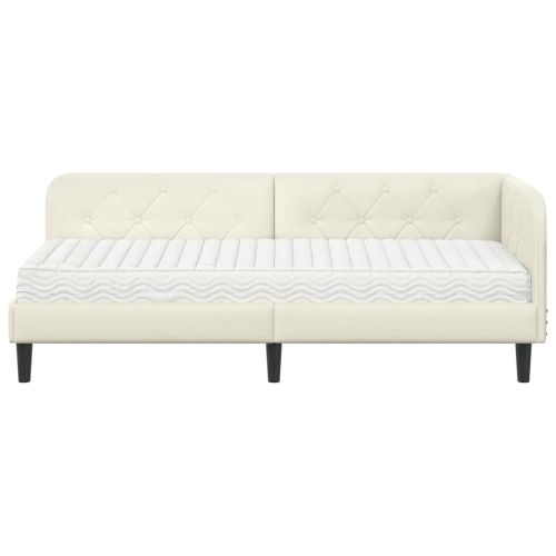 Ъглова рамка за легло Крем 80 x 200 cm Кадифе