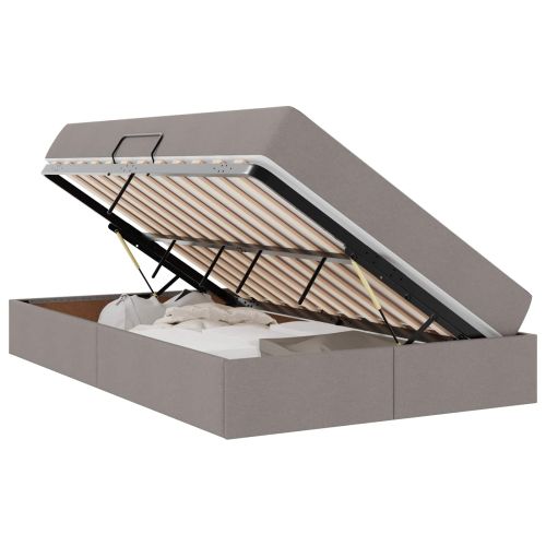 Легло с място за съхранение и матрак Таупе 120 x 190 cm