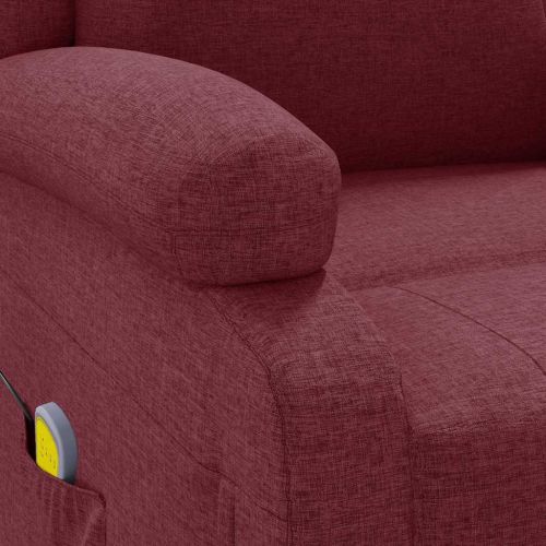 Wingback масажен стол, виненочервен, текстил