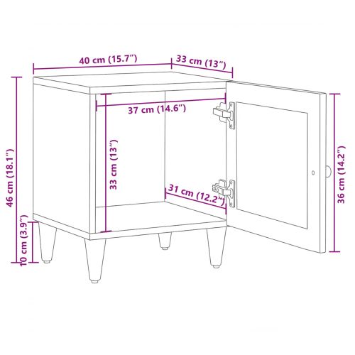 Нощен шкаф 2 pcs Естествен 40 x 33,5 x 46 см