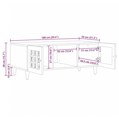 Масичка за кафе Естествен Размер 100 x 54 x 40 см