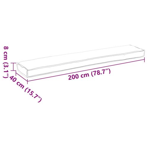 Възглавница за палети Сив 200 x 40 x 8 см Оксфордска тъкан