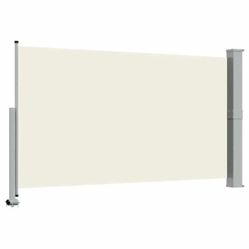 Прибираща се странична тента, 140х300 см, кремава