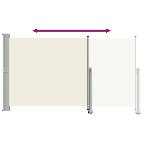 Прибираща се странична тента, 140х300 см, кремава