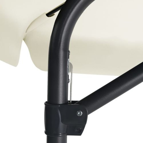 Градински чадър със стоманен прът, 300 см, пясъчнобял