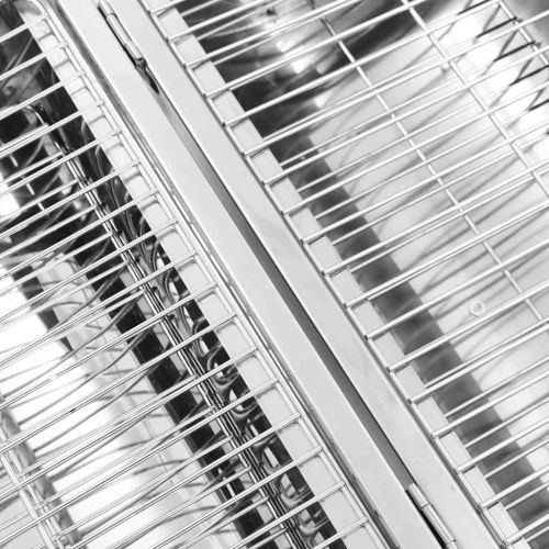 Преносим настолен грил на дървени въглища инокс двойна решетка