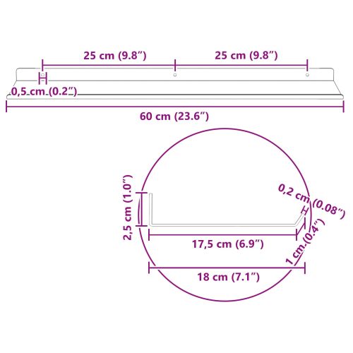 Плаващ рафт 2 pcs Горчично жълто 60 x 18 x 2,5 см Стомана