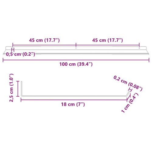 Плаващ рафт 4 pcs Антрацит 100 x 18 x 2,5 см Стомана