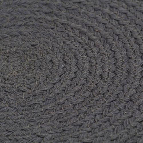 Подложки за хранене, 4 бр, тъмносиви, 38 см, кръгли, памук