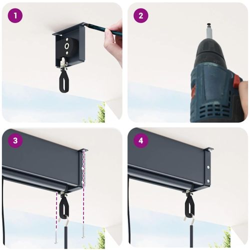 Външна ролетна щора, 80x250 см, бяло и оранжево