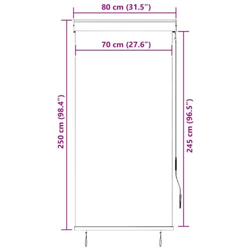 Външна ролетна щора, 80x250 см, бяло и оранжево