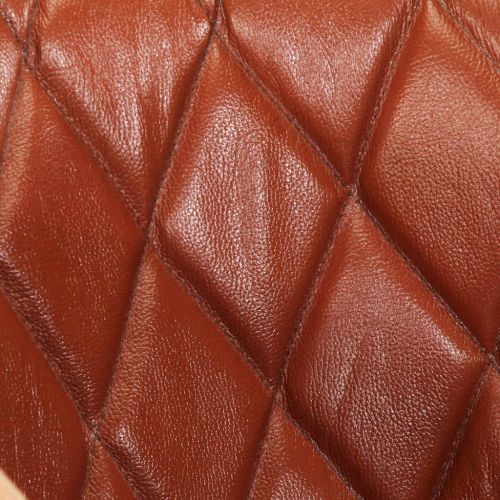 Фотьойл, кафяв, естествена кожа и мангово дърво масив