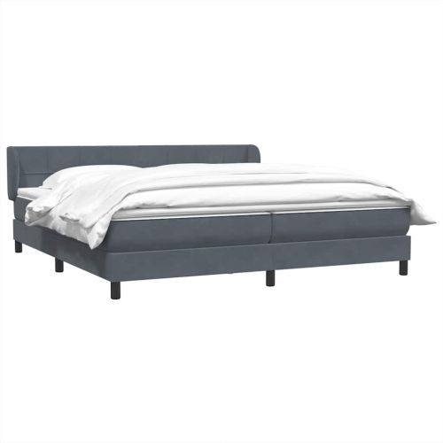 Box Spring легло с матраци Тъмно сиво 180x210 cm кадифе