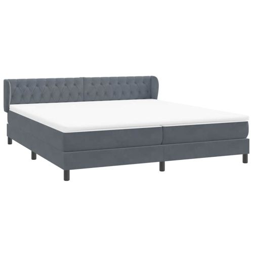 Box Spring легло с матраци Тъмно сиво 180x210 cm кадифе