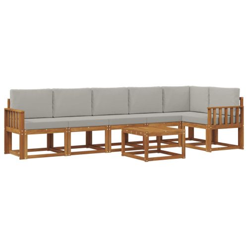 Комплект дивани за открито 7 pcs Естествено и светло сиво