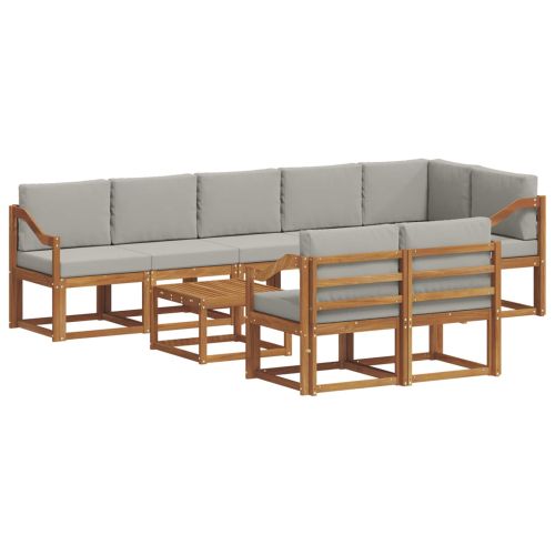 Комплект дивани за открито 9 pcs Естествено и светло сиво