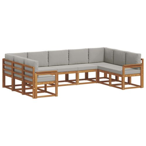 Комплект дивани за открито 9 pcs Естествено и светло сиво