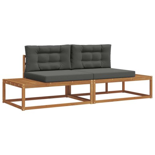 Комплект дивани за открито 2 Брой Натурален и Антрацит