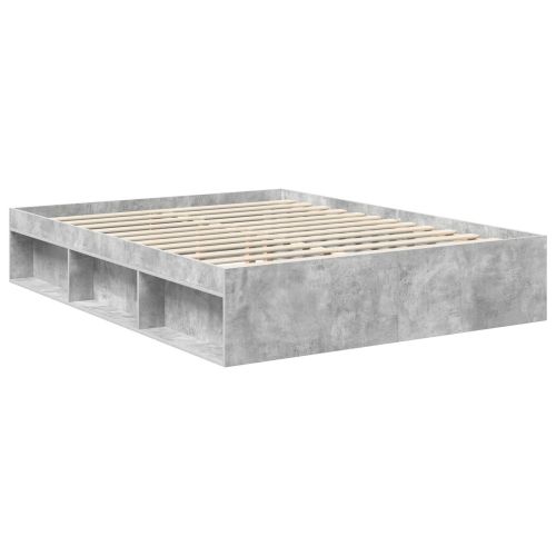 Рамка за легло Бетоново сиво 150 x 200 cm Солидно борово дърво