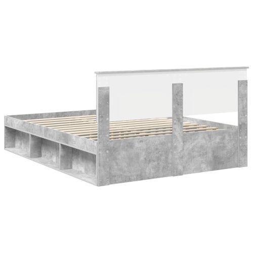 Рамка за легло Бетоново сиво 150 x 200 cm Солидно борово дърво