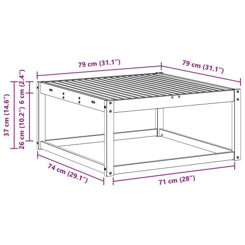 Маса за открито Естествен 79 x 79 x 37 см