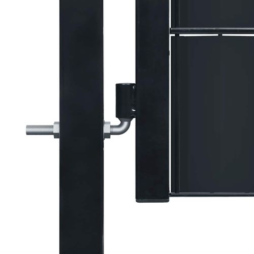 Оградна порта PVC и стомана 100x124 см, антрацит