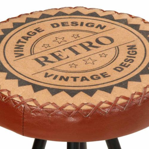 Бар табуретки, 4 бр, естествена кожа