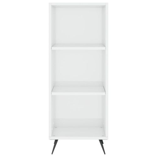 Висок шкаф, бял гланц, 34,5x34x180 см, инженерно дърво