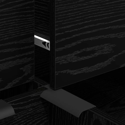 Служебен шкаф 3 pcs Черния дъб 181 x 30 x 70 см Инженерно дърво