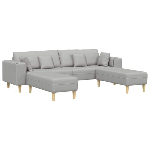 Диван 3 pcs Облачно сиво 250 x 188 x 76 см текстил