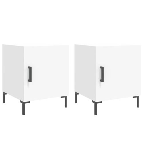 Нощни шкафчета 2 бр бели 40x40x50 см инженерно дърво