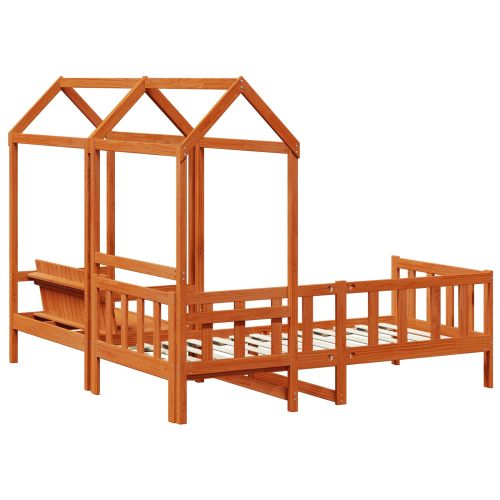 Комплект легло за деня Восъчен Кафяв 90 x 200 cm