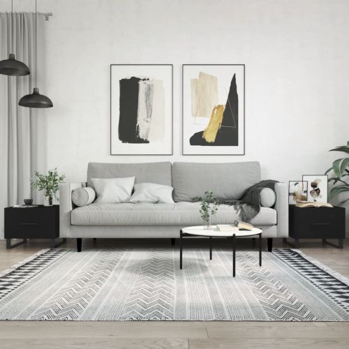 Кафе маси, 2 бр, черни, 50x50x40 см, инженерно дърво